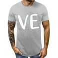 thumbnail image 4 of Hot Sale!! T-Shirts de la Saint-Valentin pour Femmes Imprimés Graphiques Mignons Léopard Cœur T-Shirts Décontractés Manches Courtes Col Rond Gris + TTG, 4 of 7