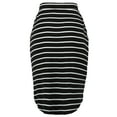 thumbnail image 4 of A2Y Women's Elastic Waist Self Tie Tulip Hem Side Pocket Skirt Black Ivory S, 4 of 5