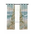 thumbnail image 7 of Coastal Beach Blackout Curtains for Bedroom, Summer Ocean Wave Starfish Coral Trees Thermal Insulated Kitchen Drapes with Grommets, Light Blocking Window Treatment, 2 Panels 52" x 72", 7 of 7