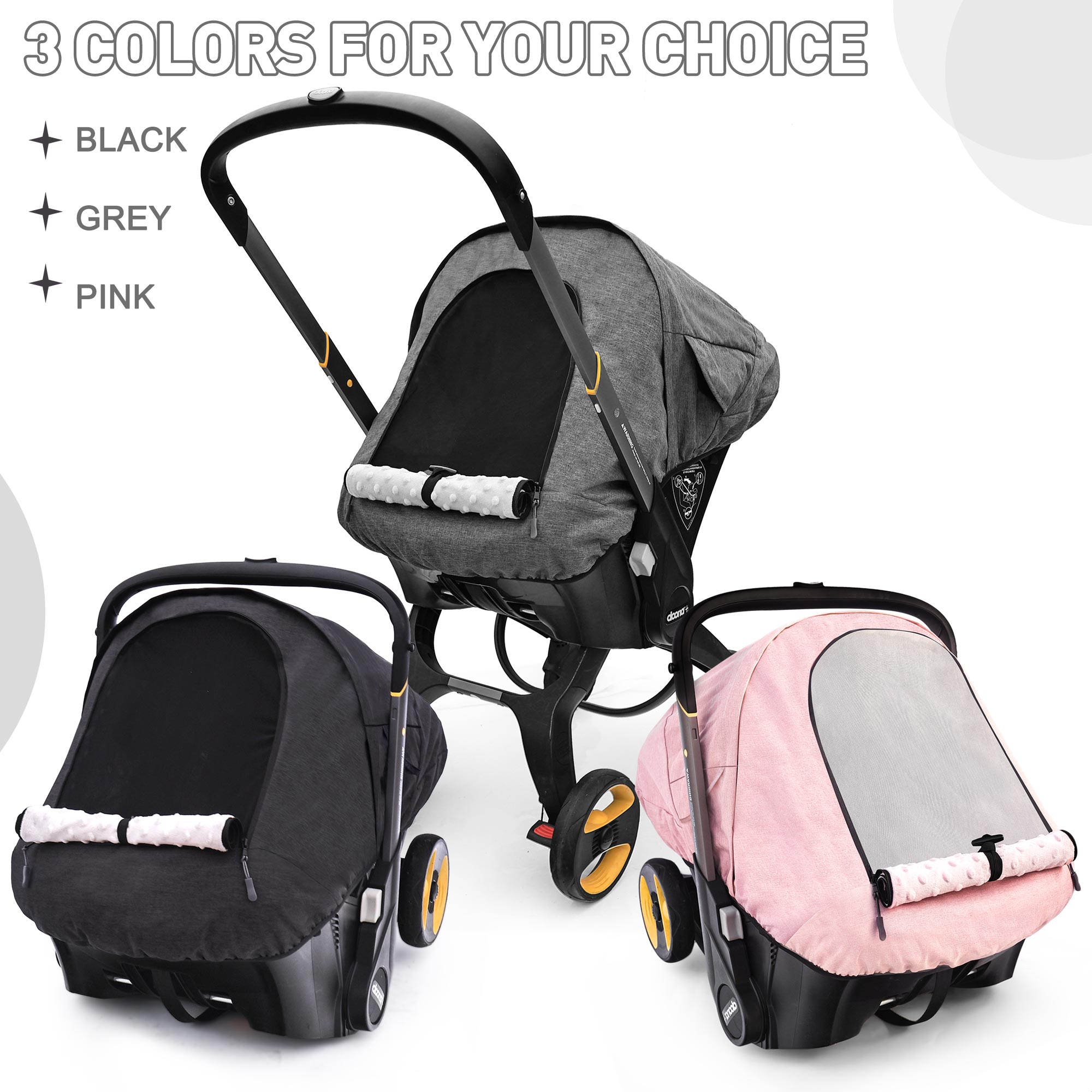 Waterproof Baby Car Seat Cover Compatible with Doona Car Seat and Stroller,Patented Windproof Car Seat Canopy for Boys & Girls, Keeps Babies Warm and Cozy(Gray)
