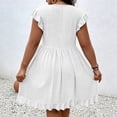 thumbnail image 5 of LIaqionyy Women's Plus Size Dress Hollow out V Neck Ruffle Sleeve Dresses A Line Flowy Summer Vacation Sundress, 5 of 6