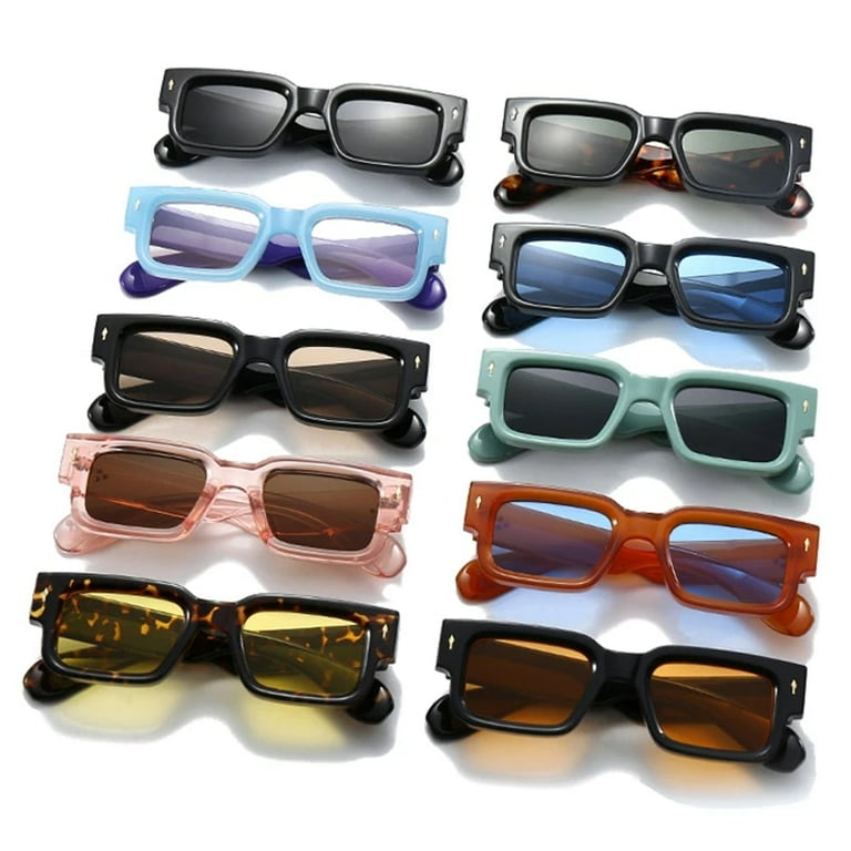 New Square Sunglasses Women Vintage Rivets Trending Clear New Square Sunglasses Women Vintage Rivets Trending Clear