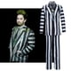 thumbnail image 2 of Disfraz de cosplay de Anime Adam, traje de rayas blancas y negras, chaqueta, camisa, pantalones, trajes de fiesta de Halloween para hombres adultos, 2 of 4