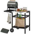 thumbnail image 1 of Outsunny Poste de Préparation de Cuisine Extérieur avec Table d'Appoint Pliable, Noir, 1 of 10