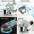 thumbnail image 3 of Ailessom New Stand Mixer,6.5-QT 10-Speed Tilt-Head Kitchen Electric Mixer with Bowl, Dough Hook, Beater, Whisk for Most Home Cooks, (Morandi Green), 3 of 8