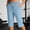 Blue, variant on Women's Elastic Waist Capri Jogger Pants, Drawstring Sports Trousers with Side Slit Hem for Running & Walking Gray L