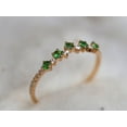 thumbnail image 6 of Green tourmaline cluster ring, Curved wedding band, Tourmaline band, cluster wedding band, Tourmaline stacking, Green tourmaline ring, 6 of 8