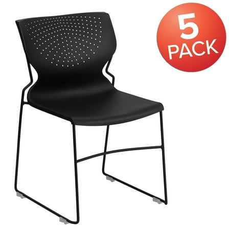 UPC: 0889142517658 | Flash Furniture 5 Pack 661 lb. Capacity Full Back Stack Chair with Powder Coated Frame Navy