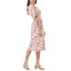 thumbnail image 4 of Vestido Midi de Mujer INSPIRE CHIC con Cuello Cuadrado, Mangas Cortas Abullonadas, Floral, Primavera Verano, Beige, 2XL, 4 of 6