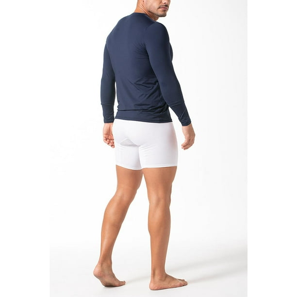 Camiseta Cuello V Manga Larga Microfibra (4137) azul S Diane