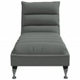 thumbnail image 2 of vidaXL Chaise Lounge with Cushions Dark Grey Fabric, 2 of 5