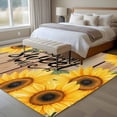 thumbnail image 5 of Sunflower Large Area Rugs for Bedroom Living Room, Non Slip Carpet Bedside Rug, Farmhouse Country Flowers Vintage Wood Grain Rectangular Floor Cover Kitchen Accent Rug 6'x9' for Dining Room/Office, 5 of 9