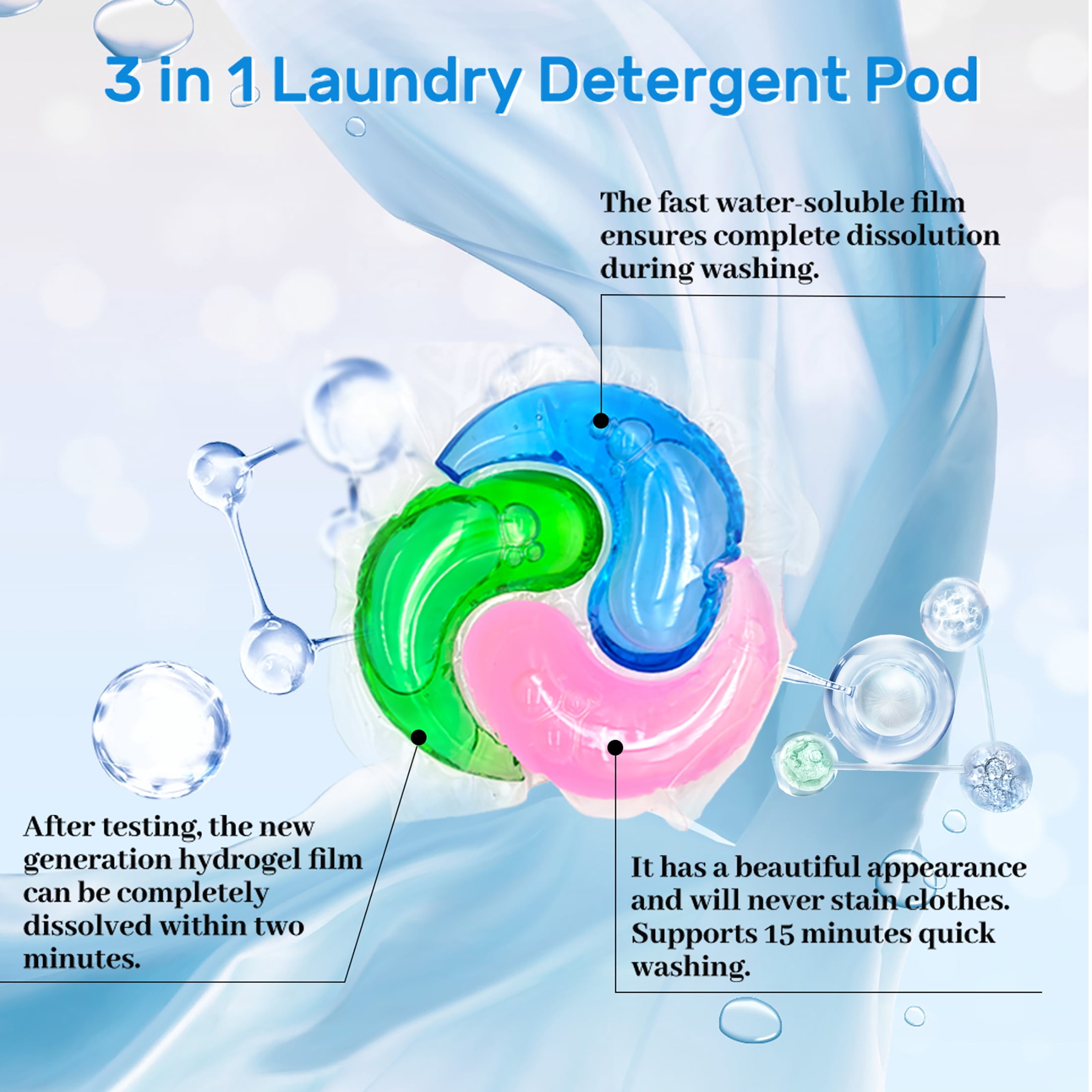 Ikeda scents laundry detergent pods, 120pcs Power Stain Remover, Forest Scents 3-in-1 Detergent Pods