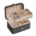 thumbnail image 1 of SONGMICS Jewelry Box, Travel Jewelry Case, 2-Layer Jewelry Holder Organizer, Portable Versatile Earring Storage, for Larger Accessories, Slate Gray UJBC166G01, 1 of 8