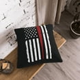 thumbnail image 3 of DouZhe Velvet Decorative Throw Pillow Covers Set of 2, Soft Square Cushion Cover with Invisible Zipper Abstract American Baseball Flag Printing, 20"x20", 3 of 7