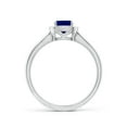 thumbnail image 2 of Angara Natural 0.35 Ct. Blue Sapphire with Diamond Halo Ring in 14K White Gold for Women (Ring Size: 3), 2 of 10