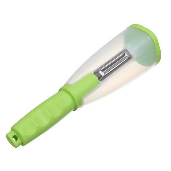 AuroraX Potato Peeler with Container Vegetable Small Peeler with Catcher Sharp Dishwasher Safe Fruit Durable Peeling Tool for Kitchen(Green)