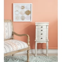 Kindley Jewelry Armoire, Off-White with Black Felt Lining