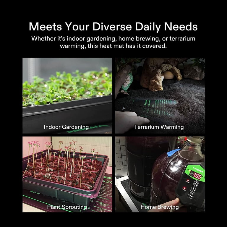 VIVOSUN Durable Waterproof Seedling Heat Mat Warm Hydroponic Heating Pad  3'' x 20 for Kombucha Tea u0026 Beer Brewing, Fermentation, Seedlings u0026 Plant  Germination - Walmart.com