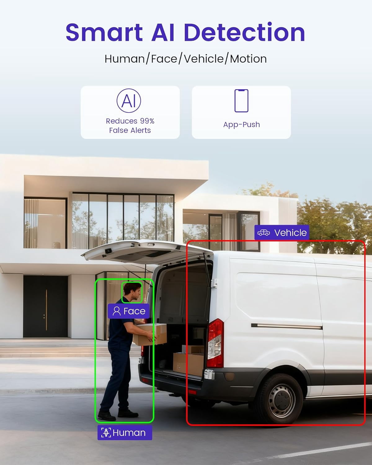 AKINGUAR 4K 8CH PoE Security Camera System NVR Kit, 4pcs Wired IP Cameras Indoor & Outdoor, Person/Vehicle Detection, Full Color Night Vision, 2-Way Audio, 2TB HDD for 24/7 Recording