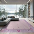 thumbnail image 2 of ODIKA 6'x9' Washable Area Rug Non-Slip, Chair-Friendly, Pink Checkered Purple Gingham Boho Charm Bold Checkerboard Grid for Dining Room, Under Table, Office Décor, 2 of 7