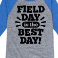 thumbnail image 3 of Instant Message - Field Day Is The Best Day  - Toddler And Youth Raglan Graphic T-Shirt, 3 of 5