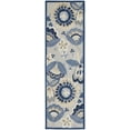thumbnail image 2 of Nourison Aloha Indoor/Outdoor Floral Contemporary Blue/Grey 2' x 6' Area Rug, (2' x 6'), 2 of 8