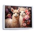 thumbnail image 2 of Designart "Floral Portrait of Fluffy Alpacas" Animals Framed Wall Art - Traditional White Alpaca Living Room Framed Canvas Art, 2 of 6