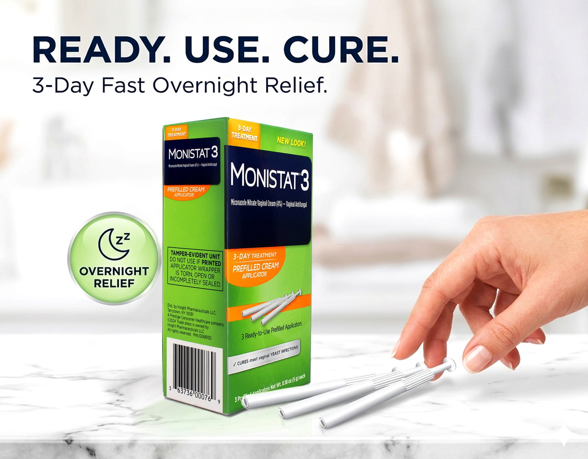 Monistat 3 Vaginal Antifungal Cream, Prefilled Applicators - 3 Ea