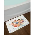 thumbnail image 2 of Family Bath Mat, Third Generation Friend Family and Paper Streamer Celebration Theme, Plush Bathroom Decor Mat with Non Slip Backing, 29.5" X 17.5", Multicolor, by Ambesonne, 2 of 2