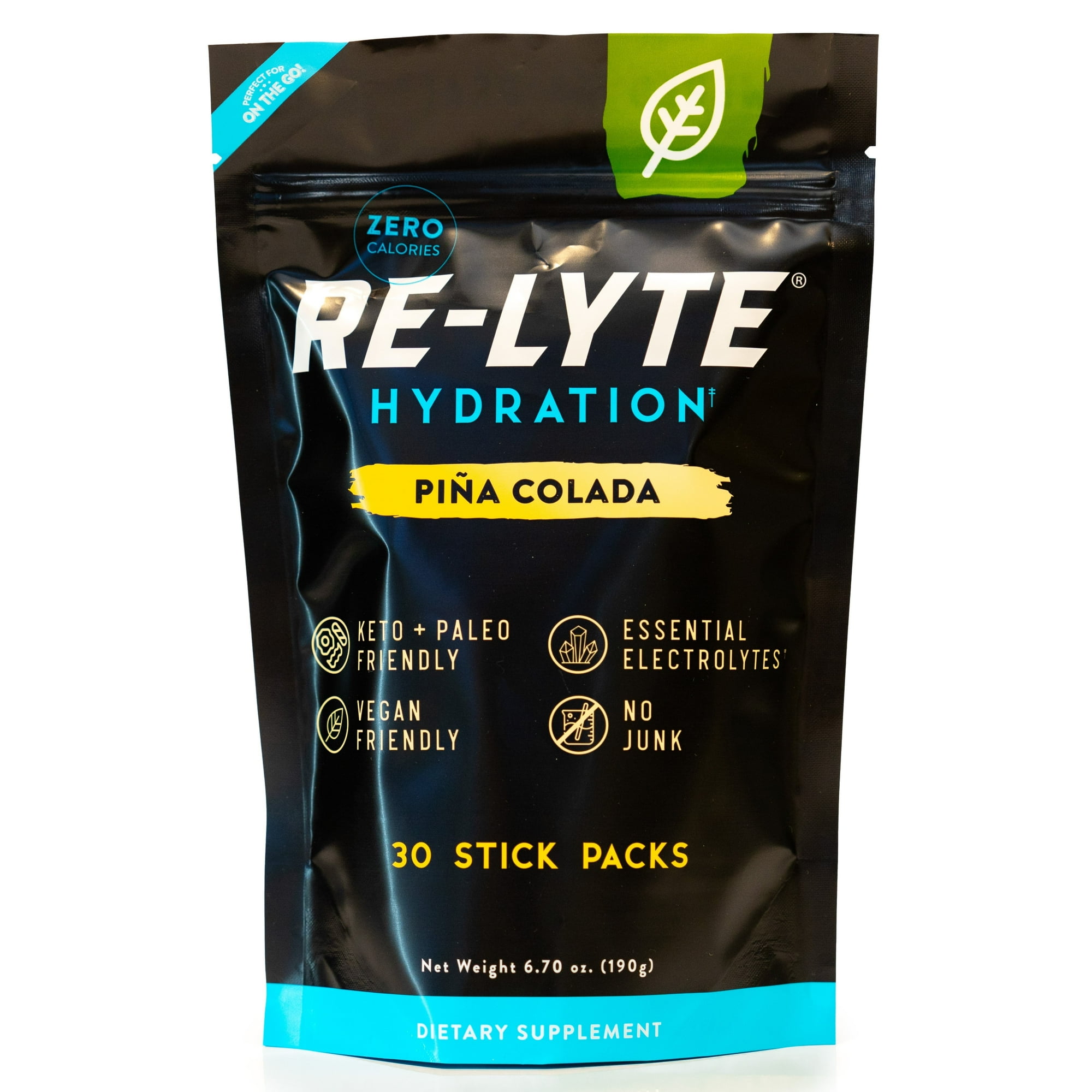 Redmond Re-Lyte® Hydration Drink Mix (Pina Colada), 30 Stick Packs