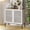 White4, variant on 47" Farmhouse Buffet Cabinet with Metal Base, Adjustable Shelves & 3 Doors, Antique White Storage Sideboard for Kitchen, Dining & Living Room