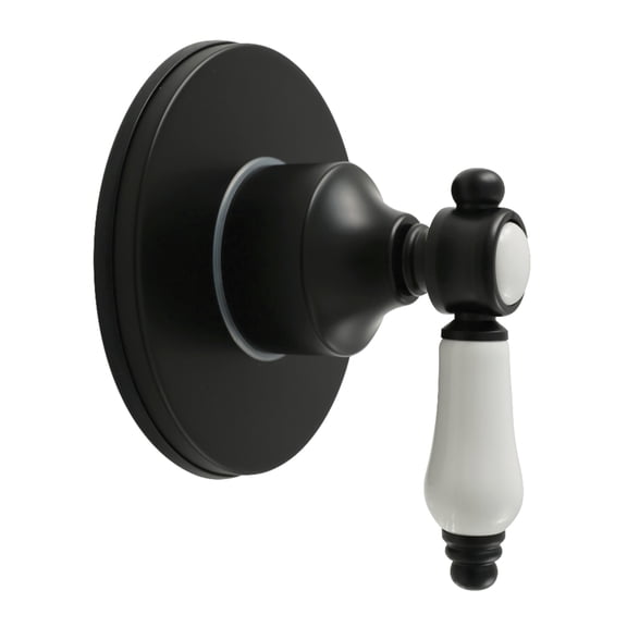 Kingston Brass KS4030BPL Bel-Air Single-Handle Six-Way Diverter Valve with Round Trim Kit in Matte Black