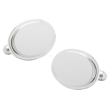 Stainless Steel Oval Engravable Cufflinks