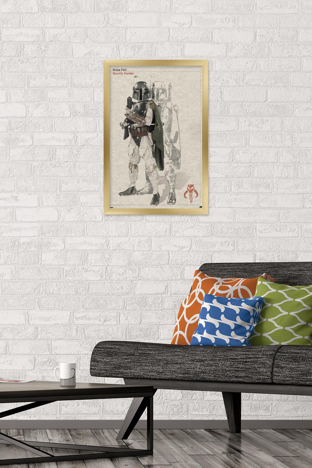 Star Wars: Saga - Boba Fett - Sketch Wall Poster, 14.725" x 22.375", Framed