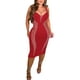 thumbnail image 1 of Minivestido Jigfar, sexy y elegante, con diamantes de imitación, sin mangas, rojo, 1 of 6