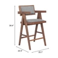 thumbnail image 2 of Pemberly Row Contemporary Solid Wood Counter Stool Gray & Walnut, 2 of 3