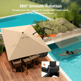 thumbnail image 6 of TASKBAY 9x12 FT Cantilever Patio Umbrella with Base- Large Offset Heavy-Duty Aluminum Umbrella with 360° Rotation, 6 Tilts, Outdoor Umbrella for Pool Deck, Square, Beige, 6 of 8
