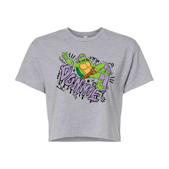 Teenage Mutant Ninja Turtles - Donnie - Juniors Cropped Cotton Blend T-Shirt