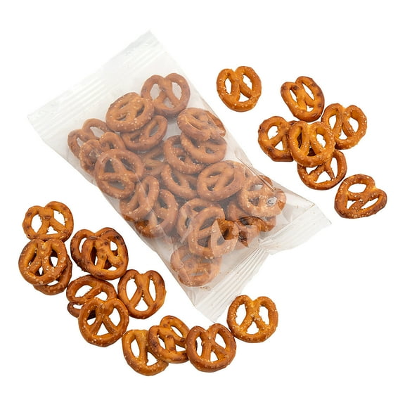 24 oz. Bulk 48 Pieces Clear Salted Pretzel Knot Twists Fun Packs