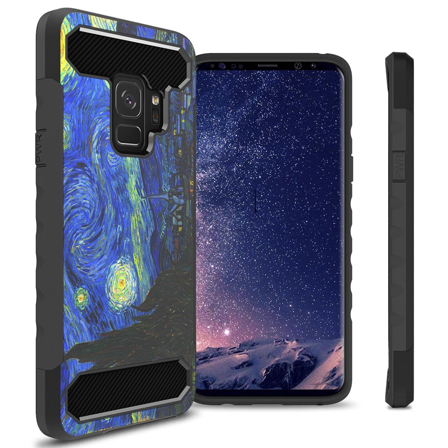 Coveron Samsung Galaxy S9 Case Arc Series Hybrid Phone Cover With Carbon Fiber Accents 7241