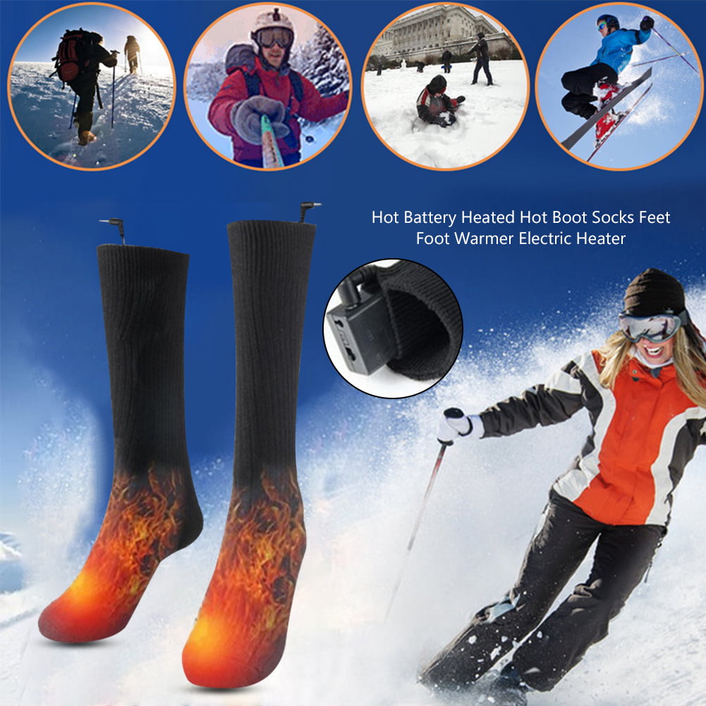 Electric Heated Socks 4000mAh Rechargeable Battery 4.5V Foot Winter Warm Skiing 
