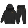 thumbnail image 5 of idosla Hoodies for Teen Girls Fall Sets 2 Piece Outfits Sweatshirts Trendy Preppy Cheetah Print Bow Hoodie (Black, 8-9 Years), 5 of 8