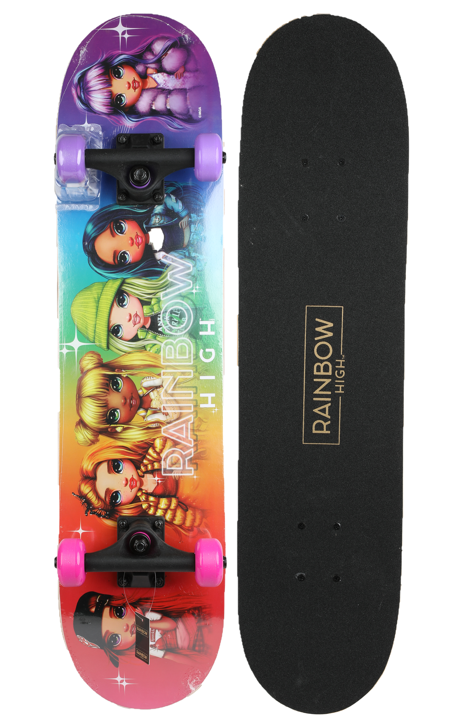 Rainbow High 31" x 7.5" Standard Popsicle Complete Skateboard, Pro Trucks, 50mm x 30mm Wheels -