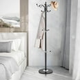 thumbnail image 3 of Giantex 70”Metal Coat Rack Stand, Hat & Coat Hanger w/14 Hooks, Free Standing Organizer Rack w/Stable Marble Base, 3 of 8