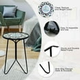 thumbnail image 4 of Liffy Outdoor Mosaic Table - Stylish Flower Art Design Metal & Glass End Table-Plant Stand for Patio, Balcony and Living Room - 12x12x22 inches, 4 of 8