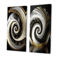 thumbnail image 3 of Designart "Contemporary Abstract Swirl I" Abstract Spirals Wall Art Set Of 2 - Black Abstract Canvas Set For Living Room Decor, 3 of 7