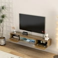 thumbnail image 2 of Floating TV Stand Wall Mounted with 16-Color LEDs, 63" Modern TV Cabinet, Entertainment Center for 55-65 Inch TVs, 2 of 8