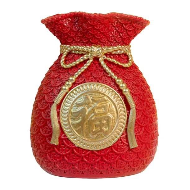 Florero de resina Zulema Arreglo floral Jarrón de resina Rojo 16 cm x 20 cm