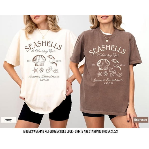 Seashells and Wedding Bells Shirts Bachelorette Shirts Beach Bachelorette Shirts Coastal bachelorette Bach Club Tee Shirts TH190544